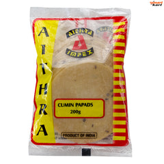 Aithra Cumin Papads - 200gm - Best Before 12-22