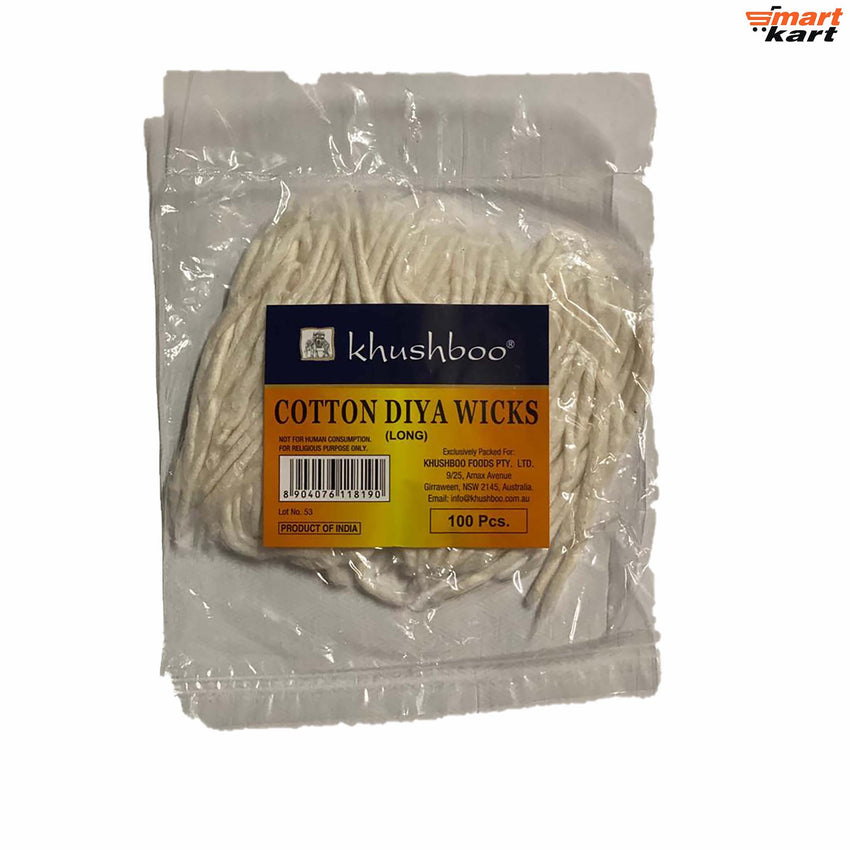 Khushboo Cotton Diya Wicks Long 100 Pcs